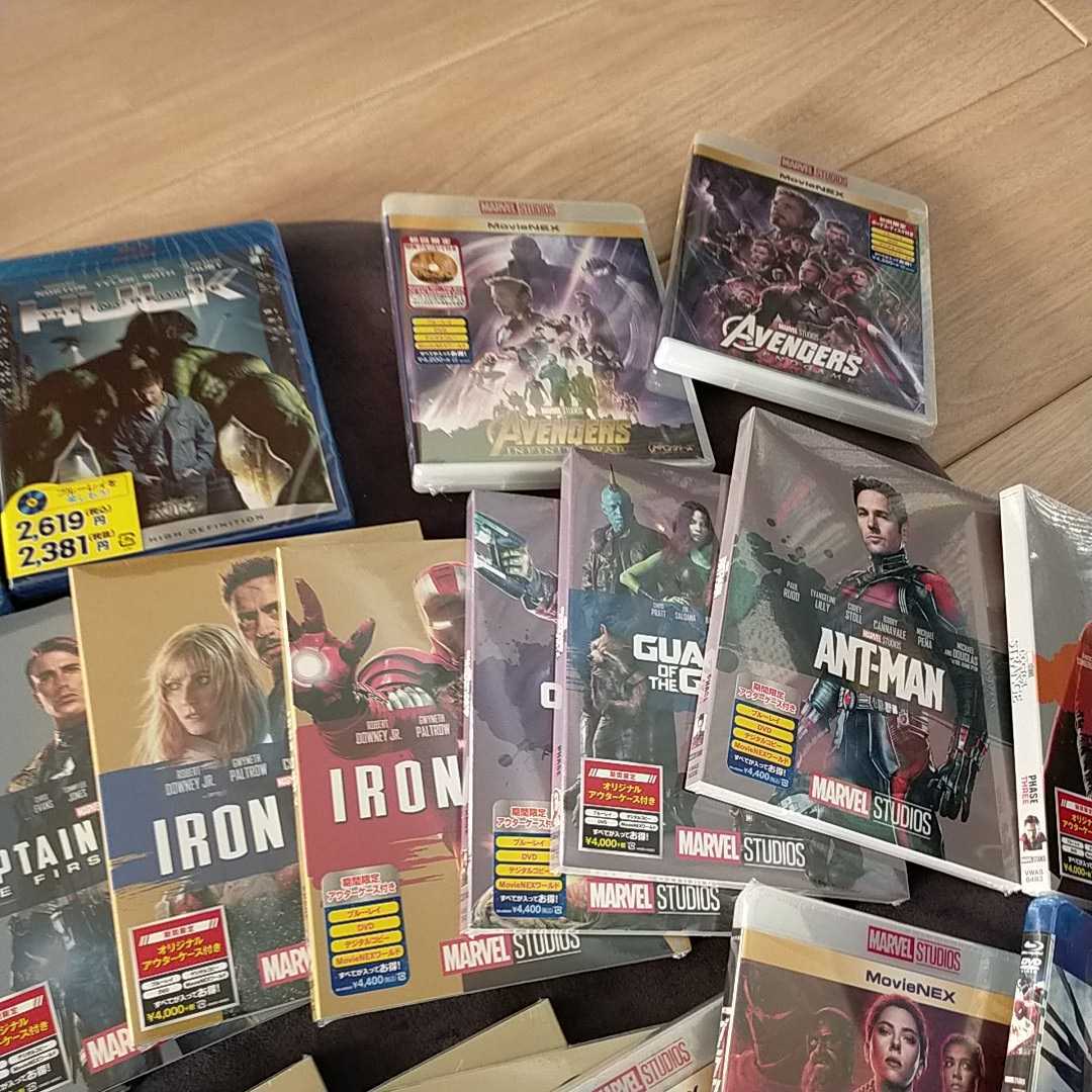 ma- bell new goods unopened domestic regular goods 24 point set Ironman Avengers Spider-Man Captain * America Blu-ray DVD