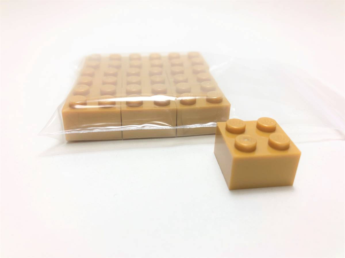 【新品未使用】レゴ　LEGO　ブロック　2x2 パールゴールド　金色　10個　２×２_画像1