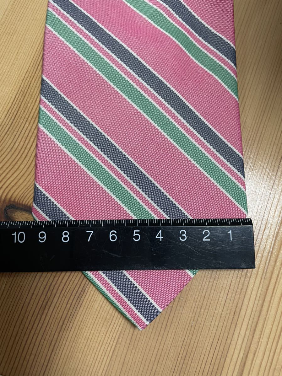 [ не использовался ] Brooks Brothers розовый основа style полоса галстук хлопок ..... освежение . впечатление ZOOM.. большой . примерно 9.5cm USA производства 