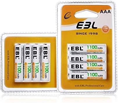 単4形電池 8個パック EBL 単4充電池 充電式 ニッケル水素充電池 8本入り 高容量充電池 1100mAhで長持ち 約120_画像1
