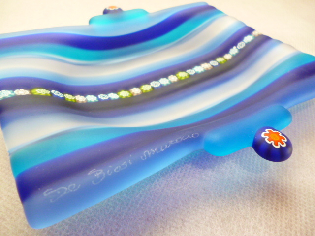 β Venetian murano glass ベネチアングラス 飾り皿 トレイ β ヴェネチアン ムラーノ お皿 ベネチアン ベネチアンガラス 皿 小物入れ_画像2