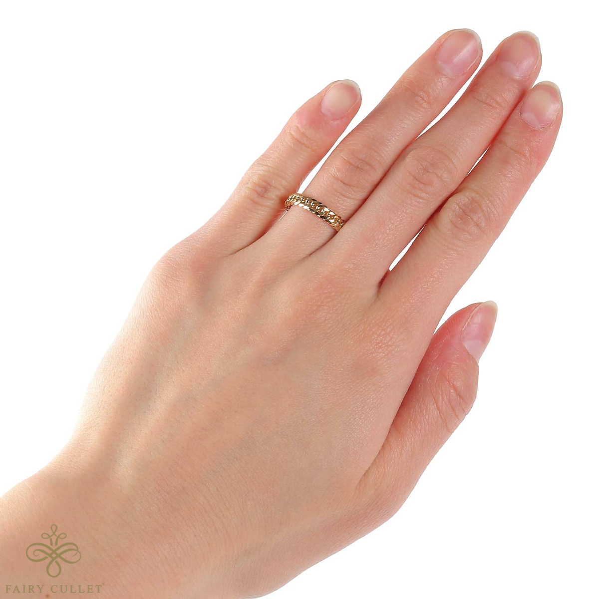 18 золотой кольцо K18 6 поверхность W плоский кольцо маленький . сделано в Японии (13 номер, внутренний диаметр 17mm наружный диаметр 19.8mm)