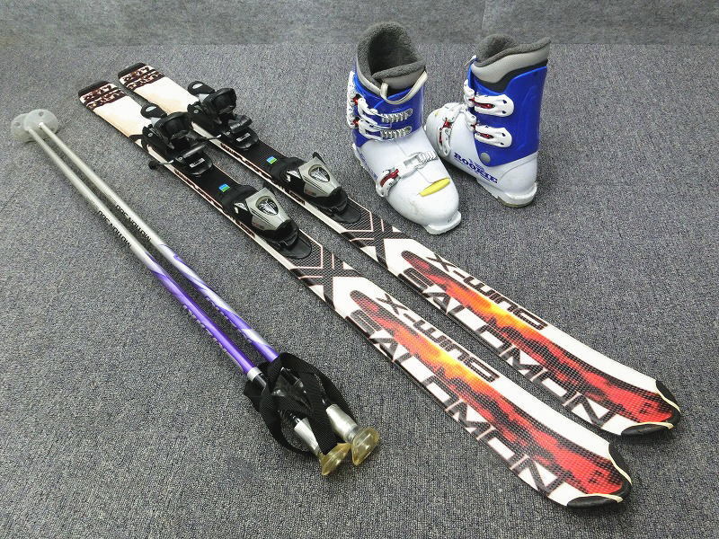 9950K☆SALOMON X-WING 130cmセット☆/こどもスキーセット/選べる