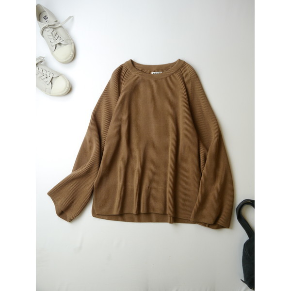 AURALEE オーラリー SUPER FINE WOOL RIB KNIT RAGLAN PULLOVER リブ