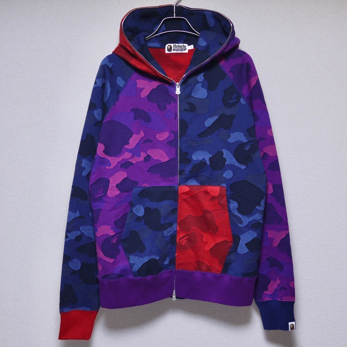 美品 A BATHING APE JACQUARD MULTI 1st CAMO FULL ZIP HOODIE Size L アベイシングエイプ マルチカモ クレイジーカモ 迷彩 パーカー BAPE