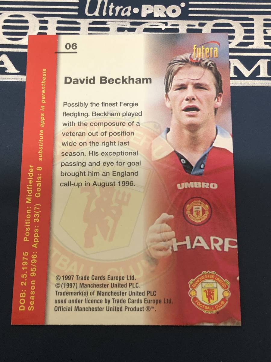 1997 Futera Manchester United David Beckham ベッカム レギュラーカード #06 _画像2