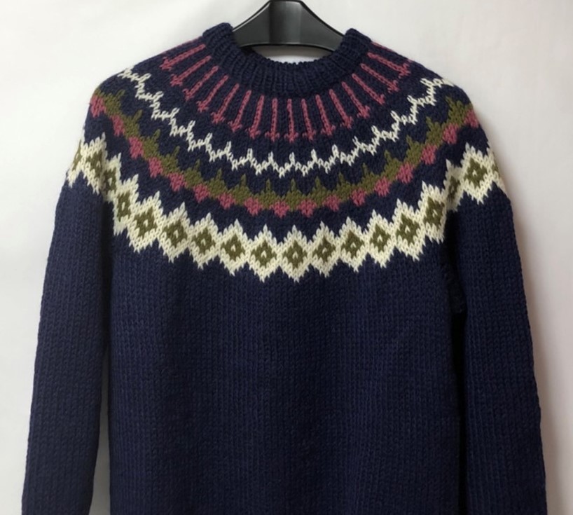  new goods hand-knitted Land! men's nordic ropi sweater (LL) 147