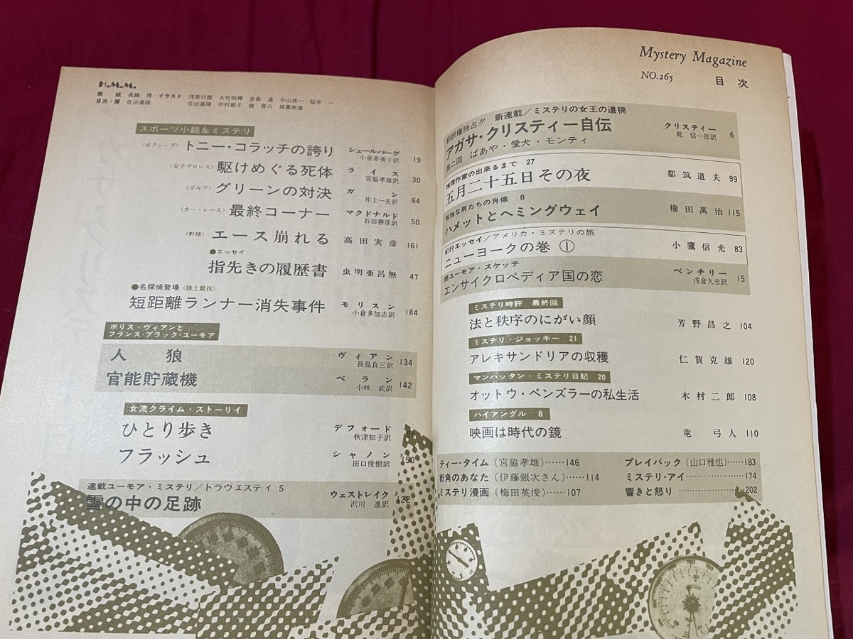 ｊ▲△　昭和書籍　早川書房　ミステリマガジン　1978年5月号　No.265　版権独占　クリスティー自伝　スポーツ小説＆ミステリ特集/C34_画像3