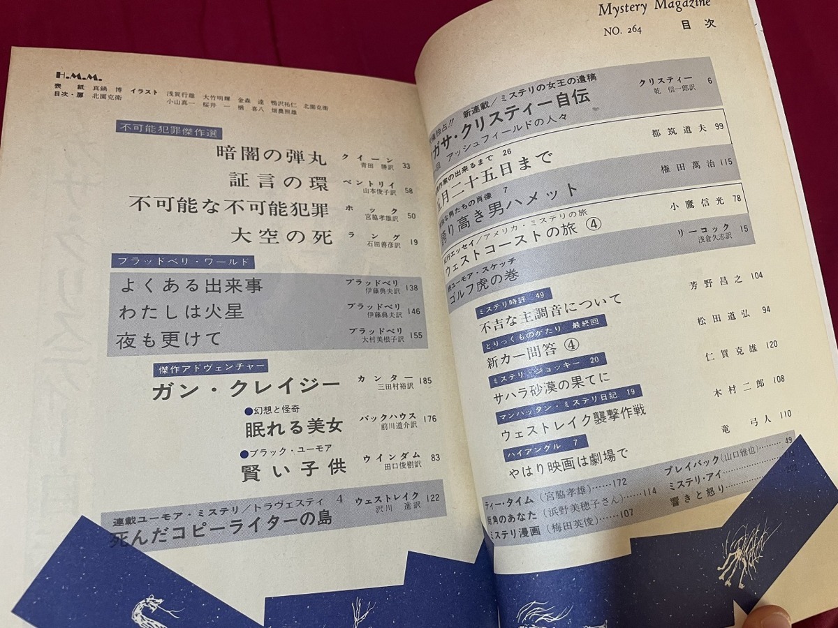 ｊ▲△　昭和書籍　早川書房　ミステリマガジン　1978年4月号　No.264　クリスティー自伝　不可能犯罪傑作選　ブラッドベリ・ワールド/C34_画像3