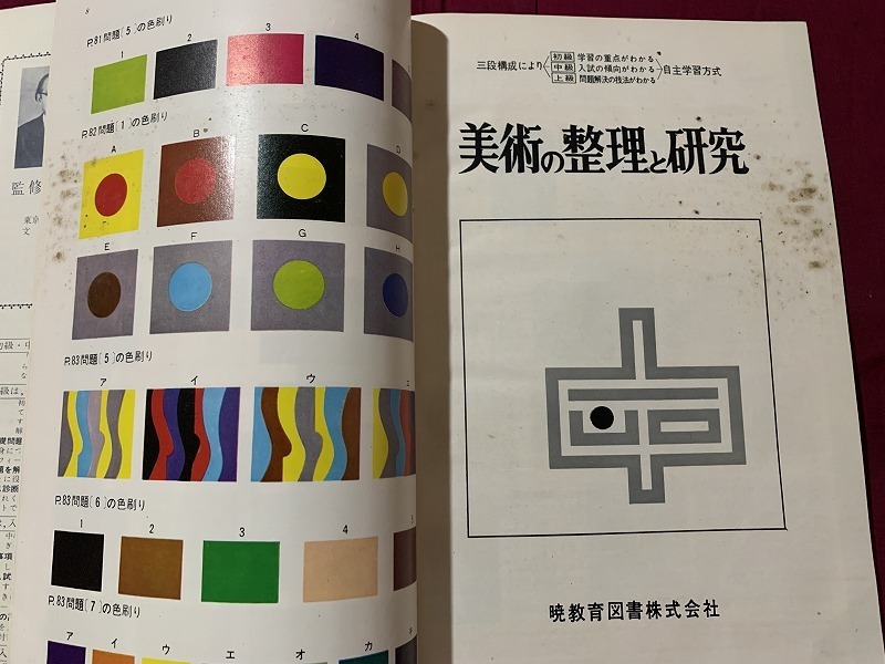 ｓ▲△　難あり　昭和期　美術の整理と研究　昭和40年度版　監修・安藤蕘雄　暁教育図書　解答付き　書き込み有　当時物　/B61_画像3