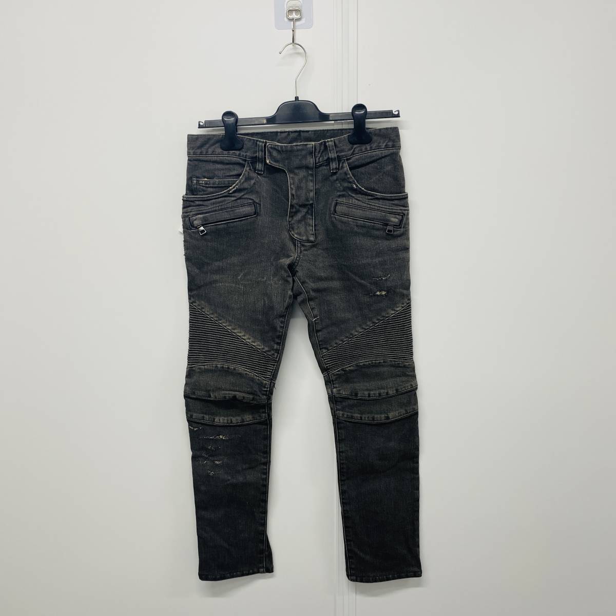 BALMAIN biker denim pants バルマン　バイカーデニム F276