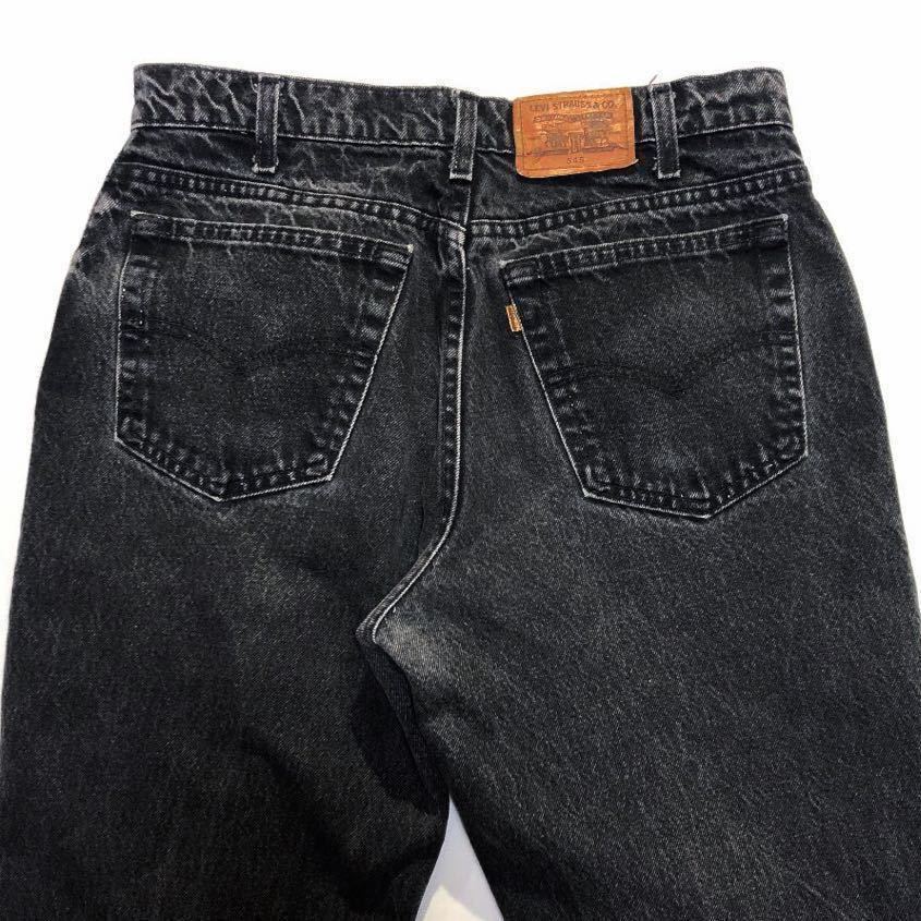 レア品番☆90s USA製 Levis 545 黒 W33L30 テーパード バギーパンツ ビンテージ ブラック リーバイス 545 オレンジタブ デニムパンツ 検550_画像4