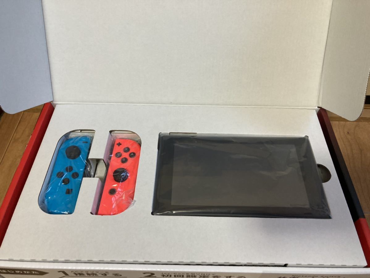 Nintendo Switch 本体 (ニンテンドースイッチ) Joy-Con(L) ネオンブルー/(R) ネオンレッド_画像2