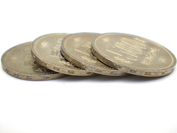 希少 レア 昭和64年 500円硬貨 手変わり 側面逆打ち 逆文字 14枚 貨幣 