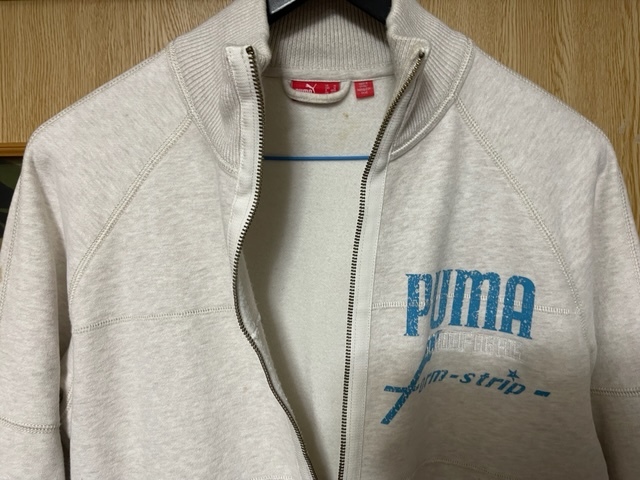 PUMA プーマ　ジップアップジャケット　中フリース ホワイト　M　　中古_画像2