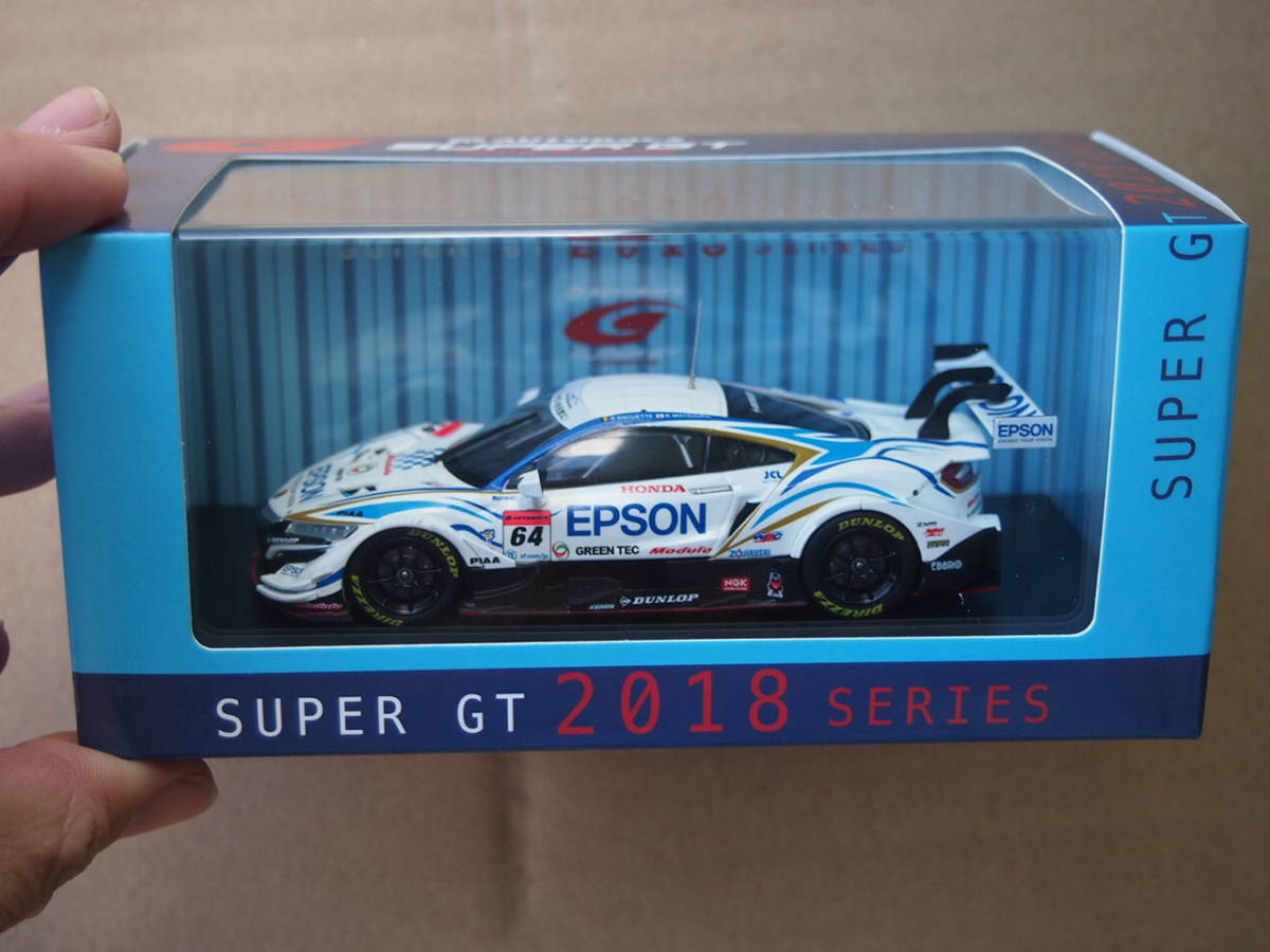 4新品 EBBRO 1 43 Epson 日本製 Modulo NSX-GT SUPER GT500 No.64 交換無料！ 45631 エブロ GT 2018
