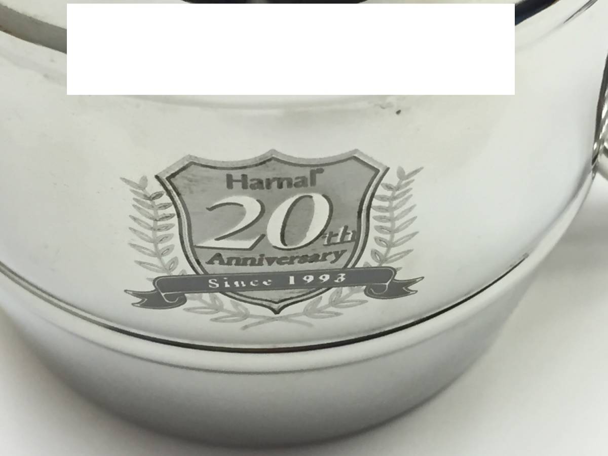 金属製のジョッキ 酒器 カップ メイドインツバメ MADE in TSUBAME harnal 20th anniversary 金色×銀色 _画像5