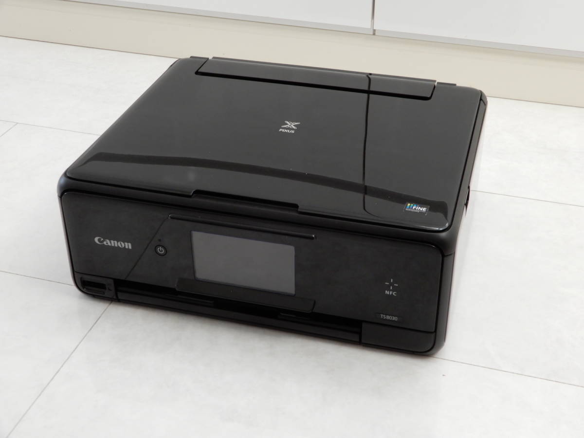 Canon PIXUS 複合機 TS8030 黒 正常動作美品 スペアインクXLタイプ1セット付 印刷枚数1550枚以下 送料無料