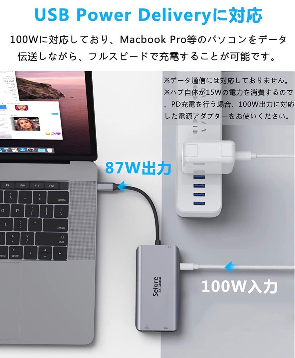 USB C ハブ HDMI 10-in-1 usb ハブ type-c usb-c ハブ 4K HDMI 100W 快速充電  