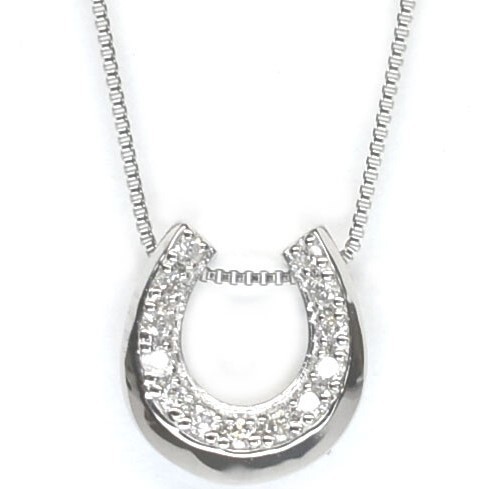 新品】ダイヤモンド0.06ct/馬蹄/プラチナネックレスpt900/pt850