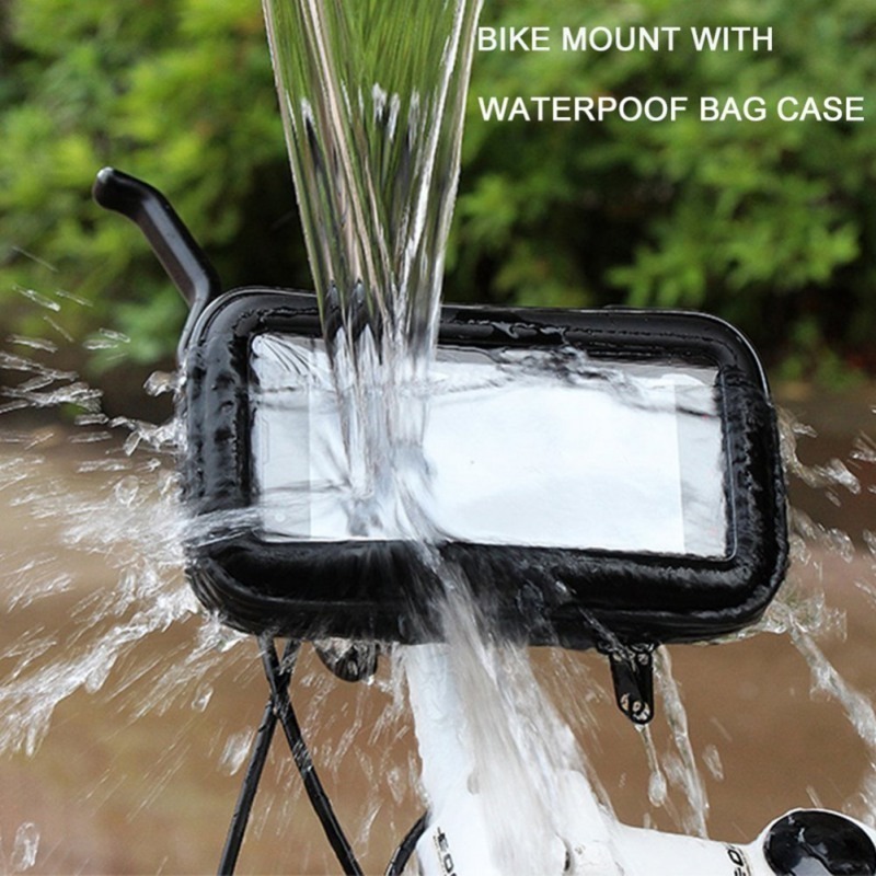 【新品】自転車・バイク用 防水 スマホ ホルダー Sサイズ 縦横対応 バイク対応_画像3