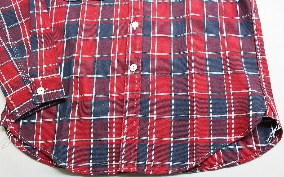 TROPHY CLOTHING (トロフィークロージング) MACHINE AGE CHECK SHIRT / マシンエイジ チェックシャツ TR20AW401 美品 レッド size 15_画像5