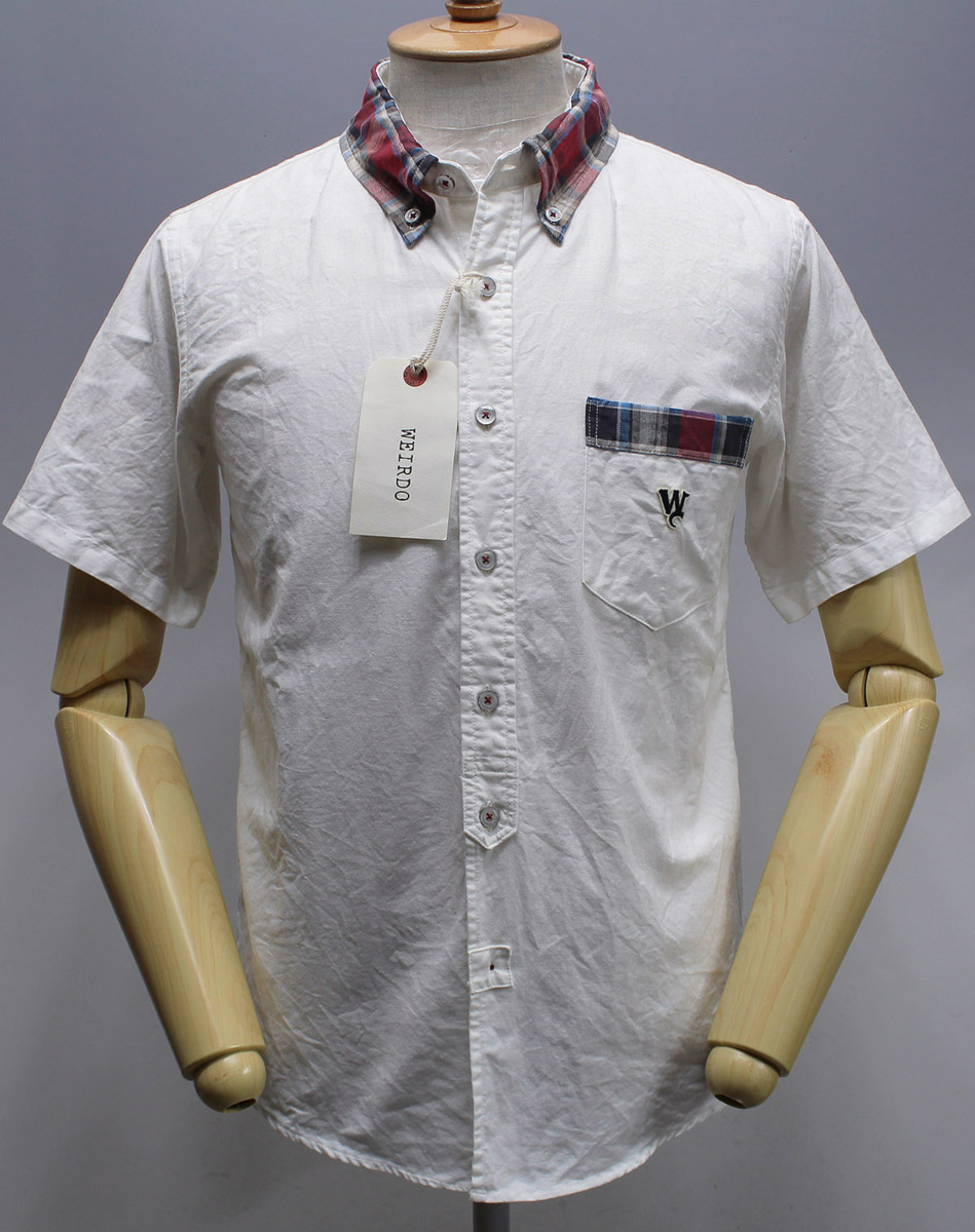 WEIRDO ウィアード 半袖BDシャツ WRD-13-SS-38 新品未使用 ホワイト size S / グラッドハンド / ボタンダウン_画像1