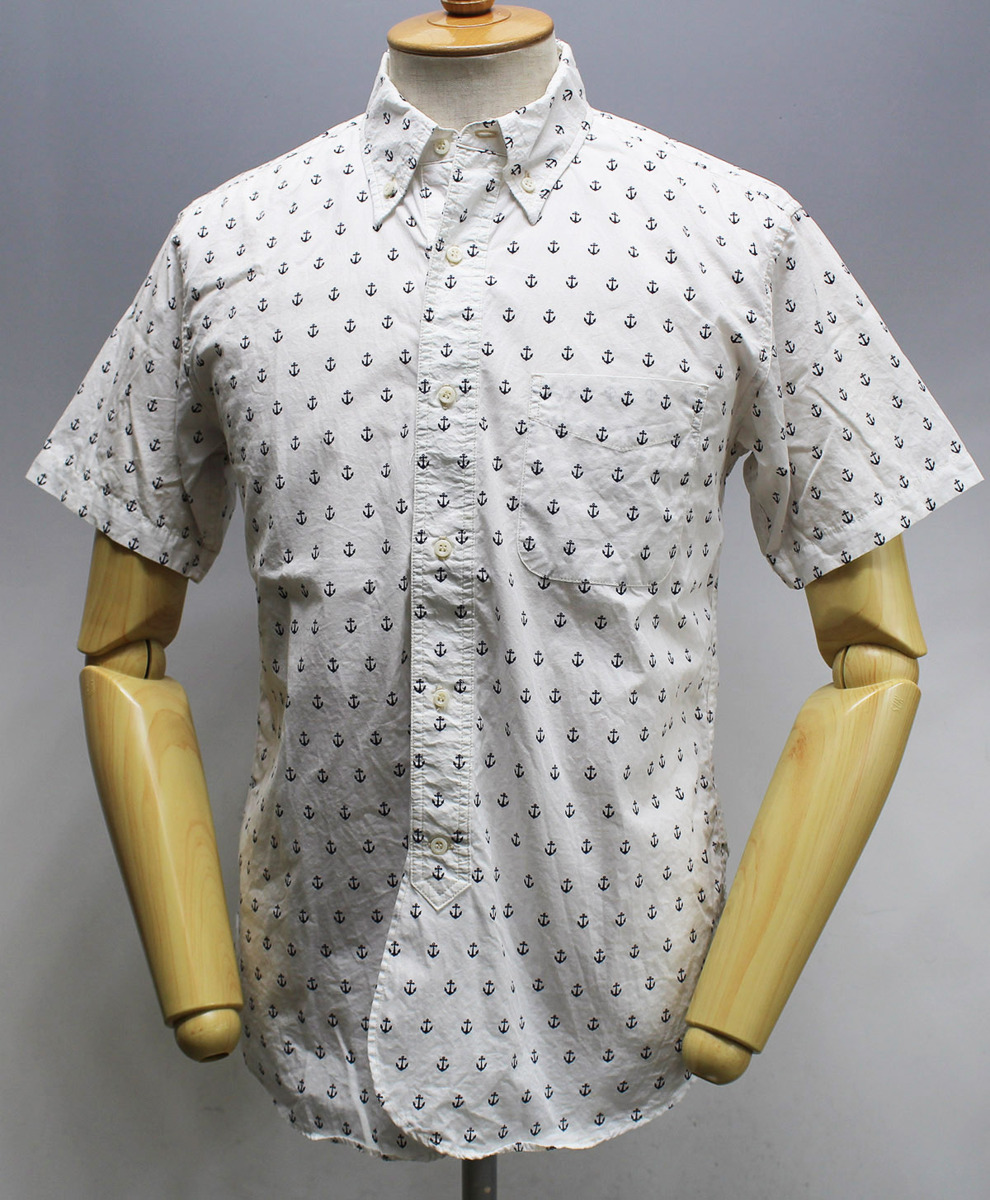 SugarCane Light シュガーケーンライト BROAD ANCHOR PATTERN S/S BD SHIRT / アンカー柄 半袖ボタンダウンシャツ sc35476 size Mの画像2