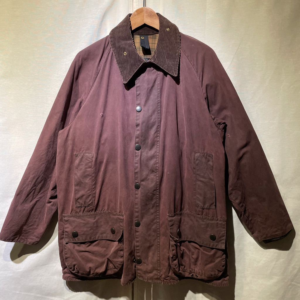 90s Barbour BEAUFORT ブラウン C40 英国製 3ワラント ビンテージ コート bedale spey please  brooks brothers burberrys grenfell 80s