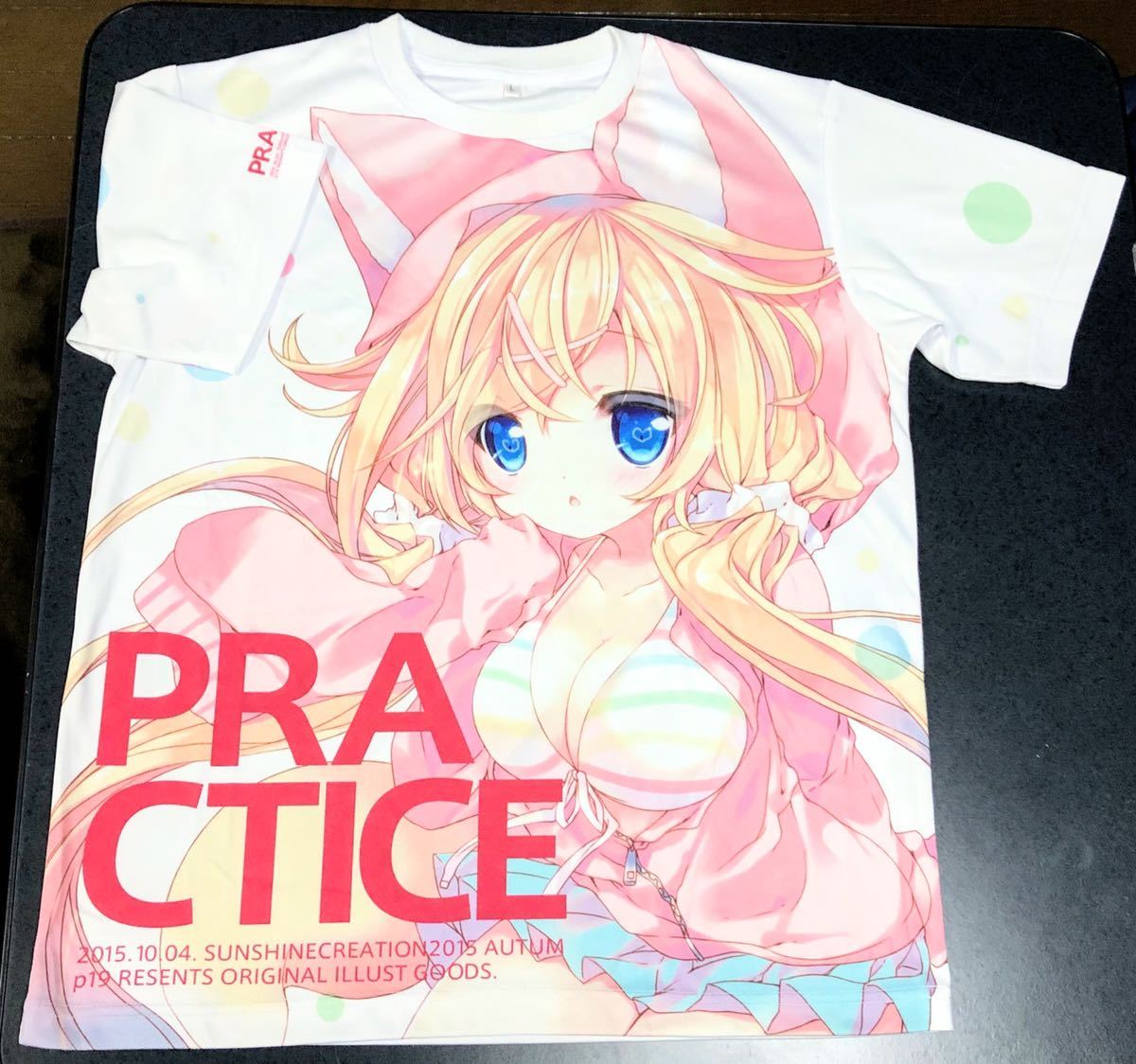 p19イラストフルグラフィックTシャツ practice 水着パーカー ケモ耳 金髪碧眼 美少女 グッズ かわえぇ_画像2