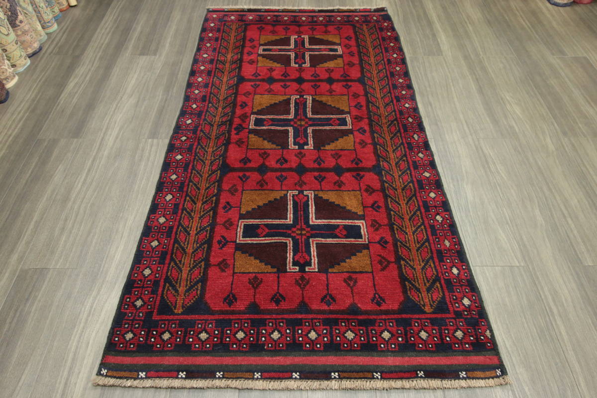 アフガニスタン トライバルラグ バルーチ族 部族絨毯 オールド手織り