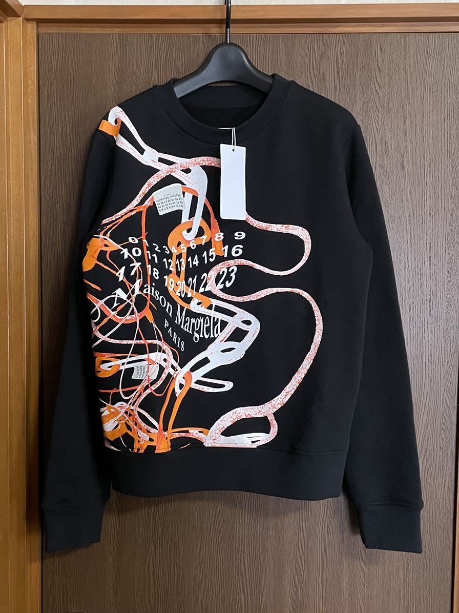 黒M新品 メゾンマルジェラ アブストラクト カレンダーロゴ スウェット シャツ 白タグ 20AW size M Maison Margiela 1  レディース ブラック