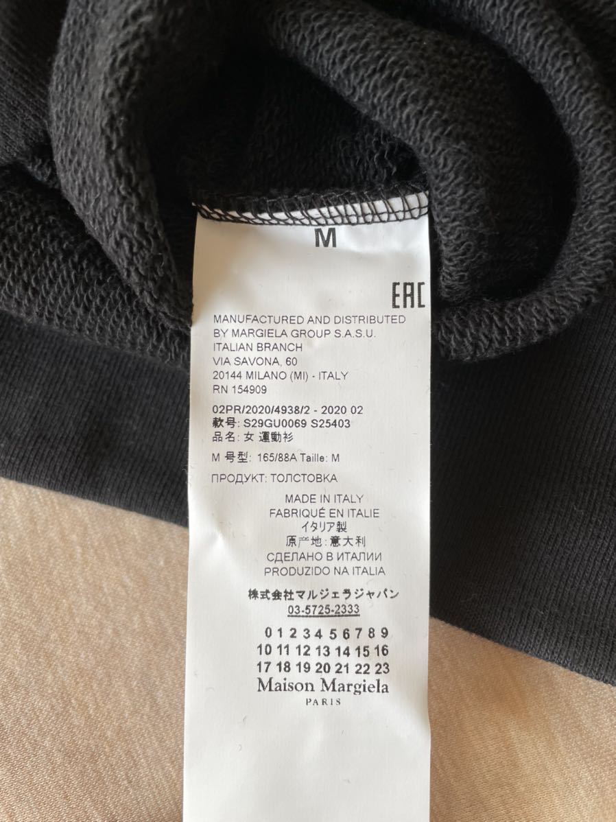 黒M新品 メゾンマルジェラ アブストラクト カレンダーロゴ スウェット シャツ 白タグ 20AW size M Maison Margiela 1  レディース ブラック