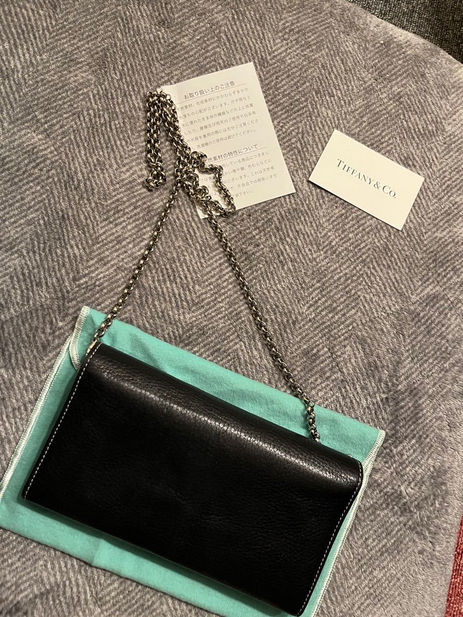 超美品】TIFFANY&Co. ティファニー チェーンショルダーバッグ レザー