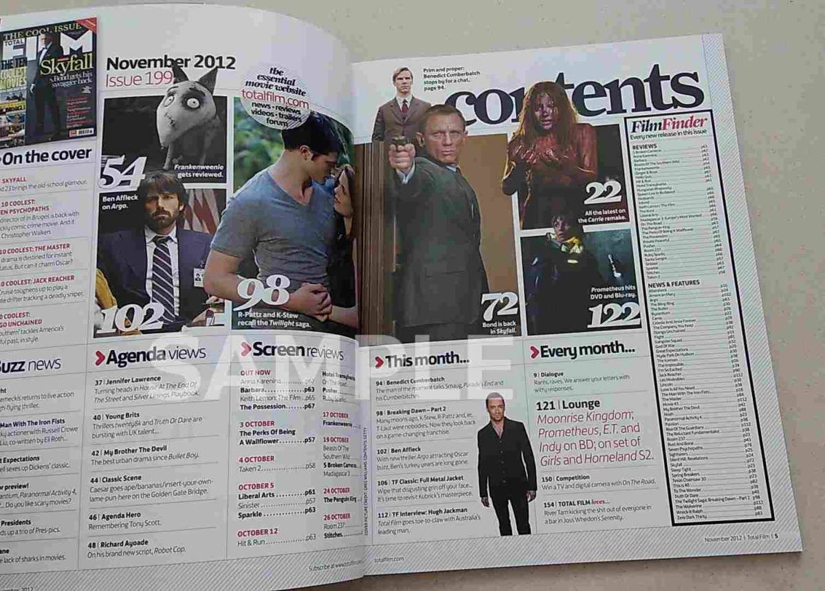 [洋雑誌]007 SKYFALL スカイフォール 表紙＆特集 TOTAL FILM 2012/11号 ダニエル・クレイグ ジェームズ・ボンド_画像2