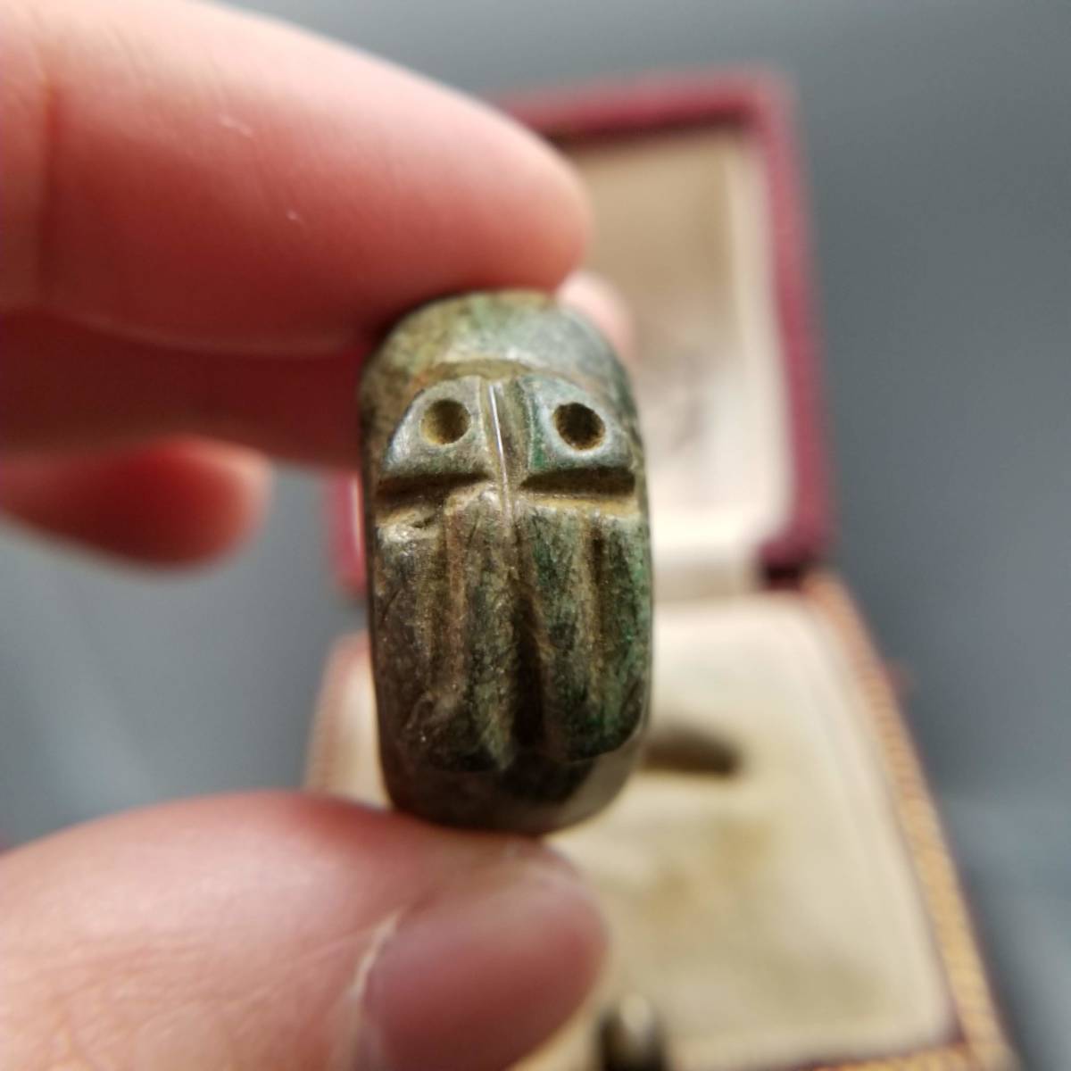 古代エジプト ファイアンス スカラベ リング お守り オオタマオシコガネ 指輪 焼き物