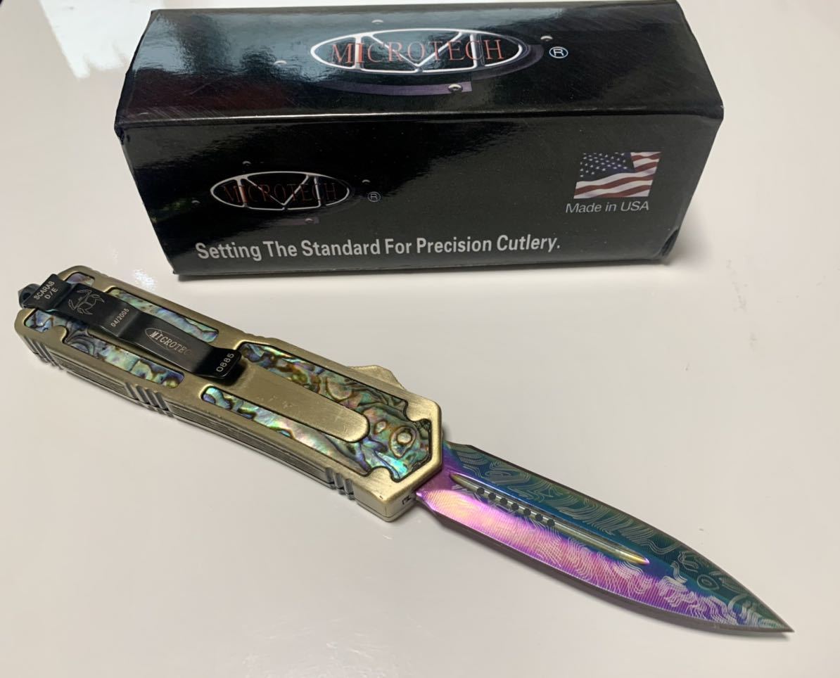 くらしを楽しむアイテム Microtech アウトドア サバイバル フィッシング アシストナイフ 合法化済 美品 新品未使用 D E Scarab Otf マイクロテック ハンティングナイフ 狩猟刀