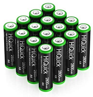 【送料無料】HiQuick 単三電池 充電式 ニッケル水素電池 高容量2800mAh ケース4個付き 約1200回使用可能 単3形充電池 単三充電池16本セット_画像1