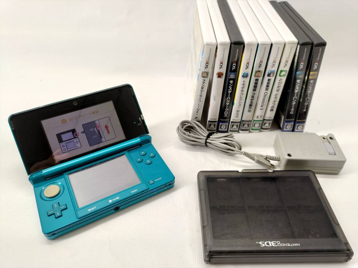Nintendo 3DS 本体 ニンテンドー3DS ソフト付き アクアブルー 任天堂 