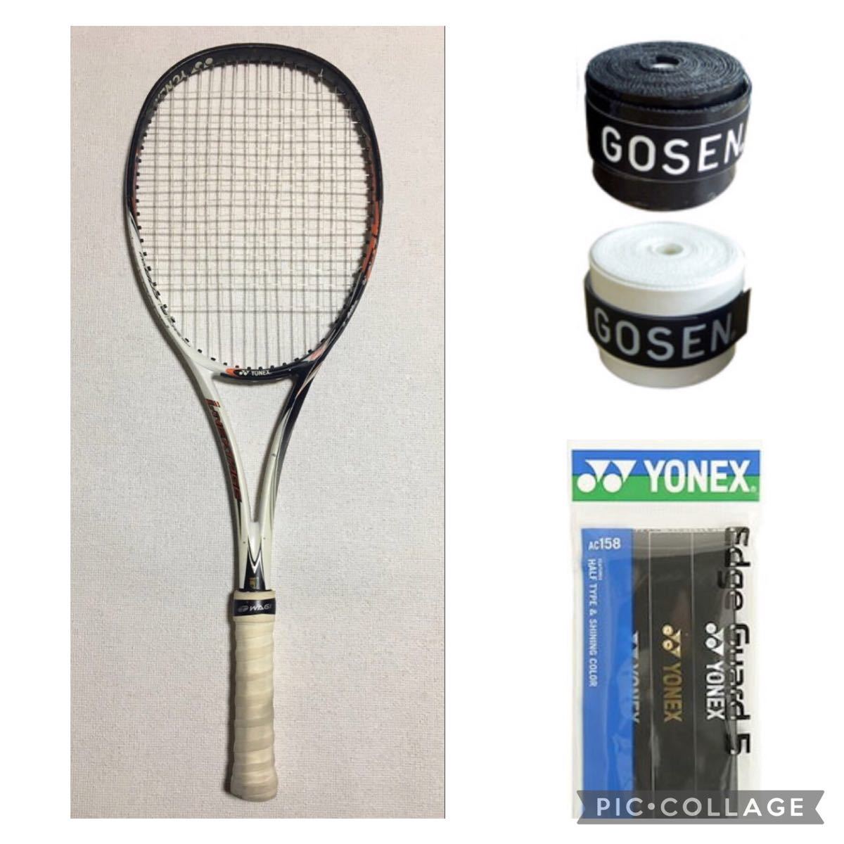 YONEX ヨネックス 軟式テニスラケット INX 80S ソフトテニス グリップテープ エッジガード サービス