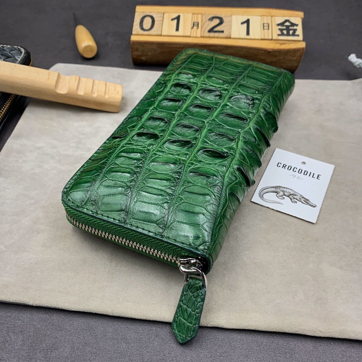特別訳あり特価】 長財布 フォロー割☆実物写真☆クロコダイル ワニ革 評判は フォロー割☆実物写真☆クロコダイル 長財布 ラウンドファスナー 背革 ワニ革 長財布