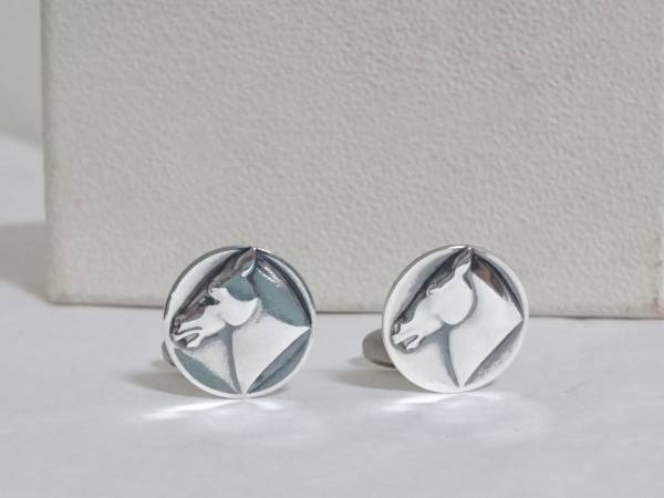 正規希少 GEORG JENSEN ジョージジェンセン ホースモチーフヴィンテージカフス カフリンクス SV925 馬 アニマル 動物 ボタン アンティーク_ジョージジェンセン ホースモチーフカフス