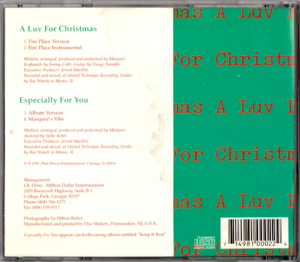 激レア MARQUEE - A LUV FOR CHRISTMAS/ESPECIALLY FOR YOU [SINGLE] 4TRK '95 傑作スロウ インディ R&B/SOUL_画像2