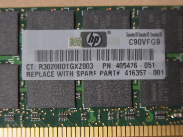 ▼HP純正 Hynix PC2-5300P/ECC/Reg/4G(2Gx2枚)▼(DDR4421)_画像3