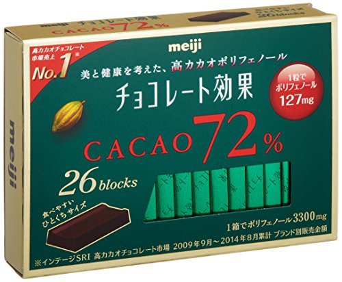 130グラム (x 6) 明治 チョコレート効果カカオ72% 26枚入り×6個_画像8