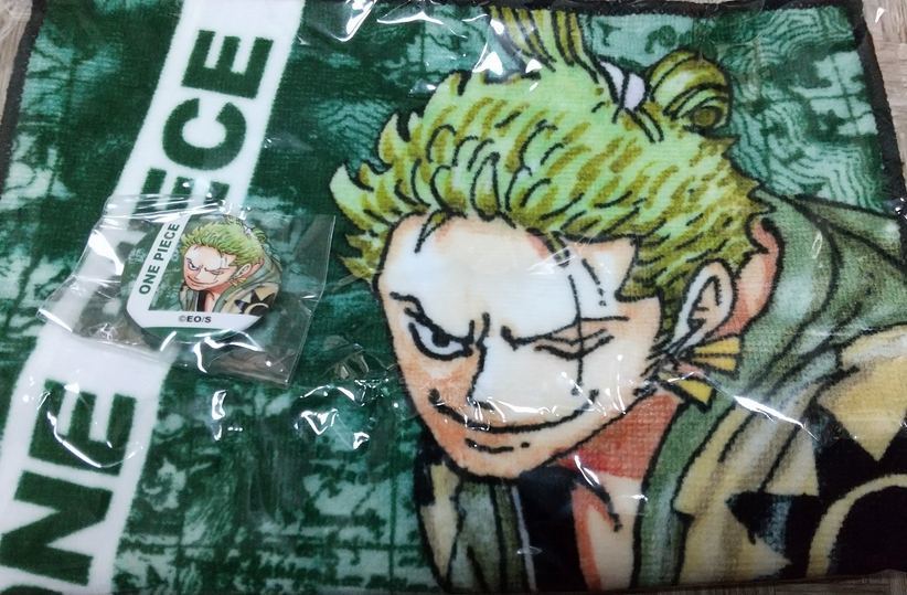ワンピース】ゾロ☆ジャンプ缶 プチタオル 缶バッジ ジャンプフェスタ