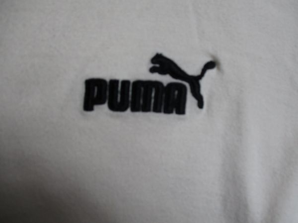 BD469【PUMA・プーマ】ロゴ刺繍　長袖　シャツ　訳有　男児　白　130_画像3