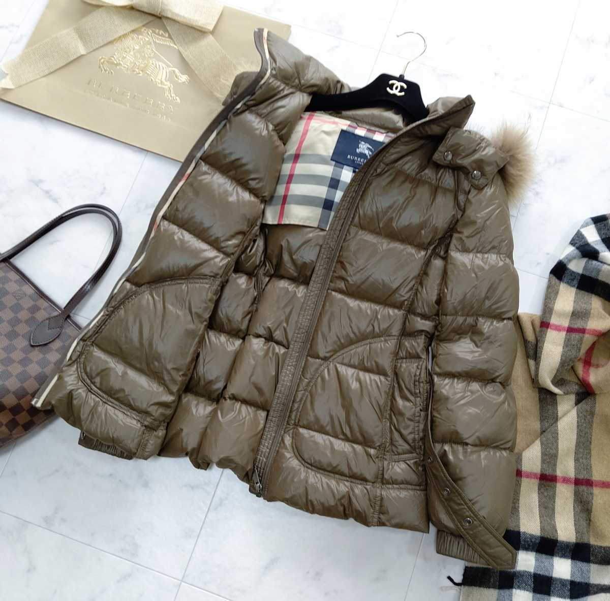 BURBERRY バーバリーロンドン 良品 ダウンコート ノバチェック ダウン90%フェザー10% 極暖 肉厚 ハンガリーグース 38_画像8