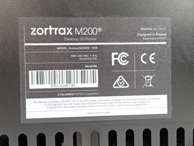 Zortrax m200 3Dプリンター フィラメント 工業用 プリンター 動作確認済 中古_画像9