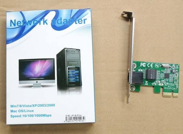 [送料無料] Realtek DW-RTL8111-4搭載 (JP-8(9)-Pnc) PCI-Express x1 (Giga対応) Windows 7/8/10対応 LANカード 未使用品 (管:PCC x9s_画像1